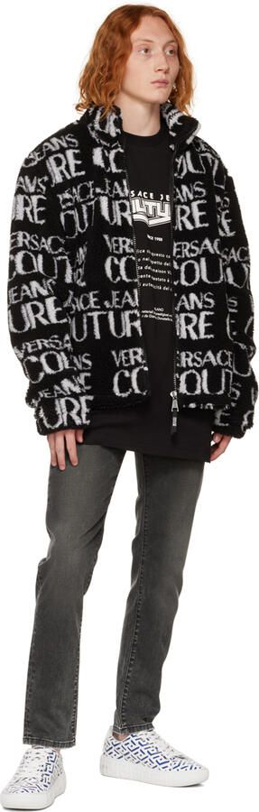 Versace White & Blue Greca Sneakers - Picture 4