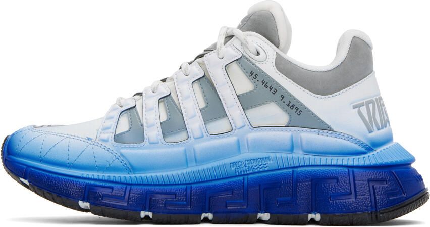 Versace White & Blue Trigreca Sneakers - Picture 3