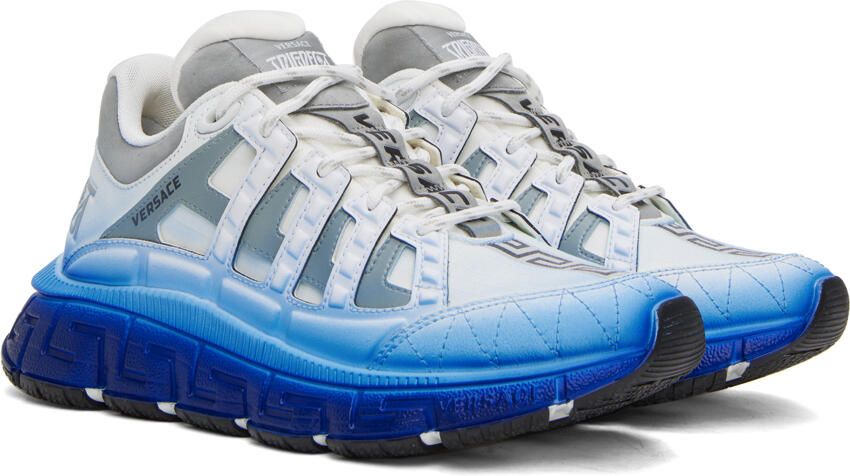 Versace White & Blue Trigreca Sneakers - Picture 2