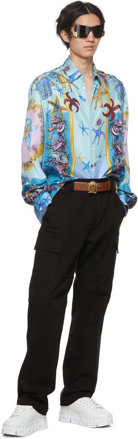 Versace White & Silver 'Greca' Sneakers - Picture 4