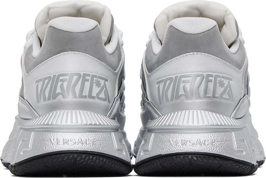 Versace White & Silver Trigreca Sneakers