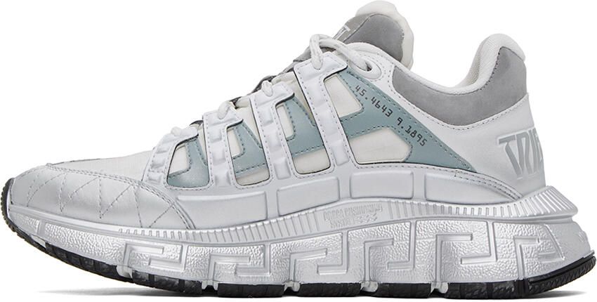 Versace White & Silver Trigreca Sneakers - Picture 3