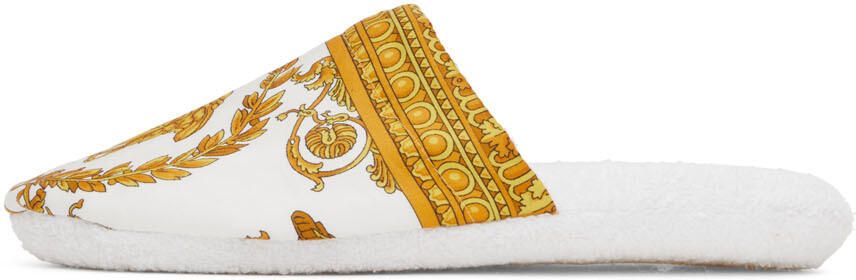 Versace White Baroque Slippers - Picture 3
