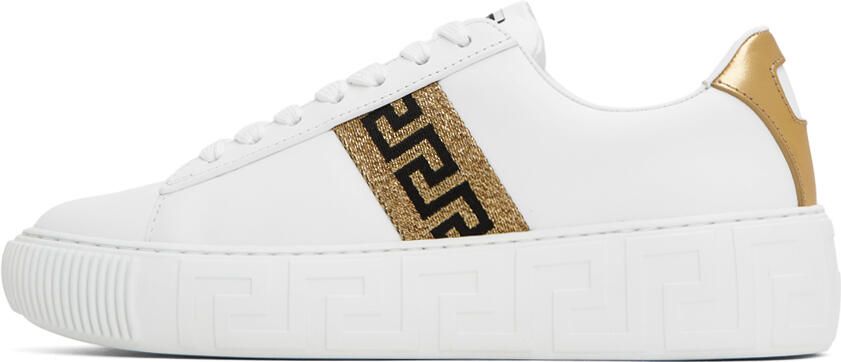 Versace White Greca Sneakers - Picture 3