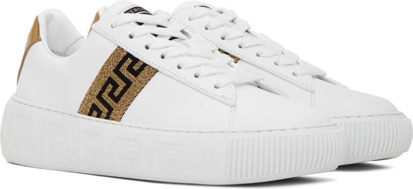Versace White Greca Sneakers - Picture 2