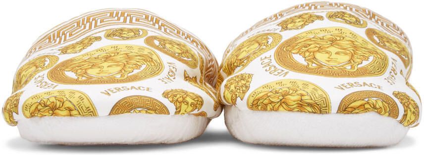 Versace White Medusa Amplified Slippers - Picture 3