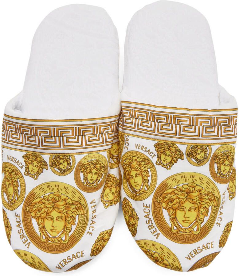Versace White Medusa Amplified Slippers
