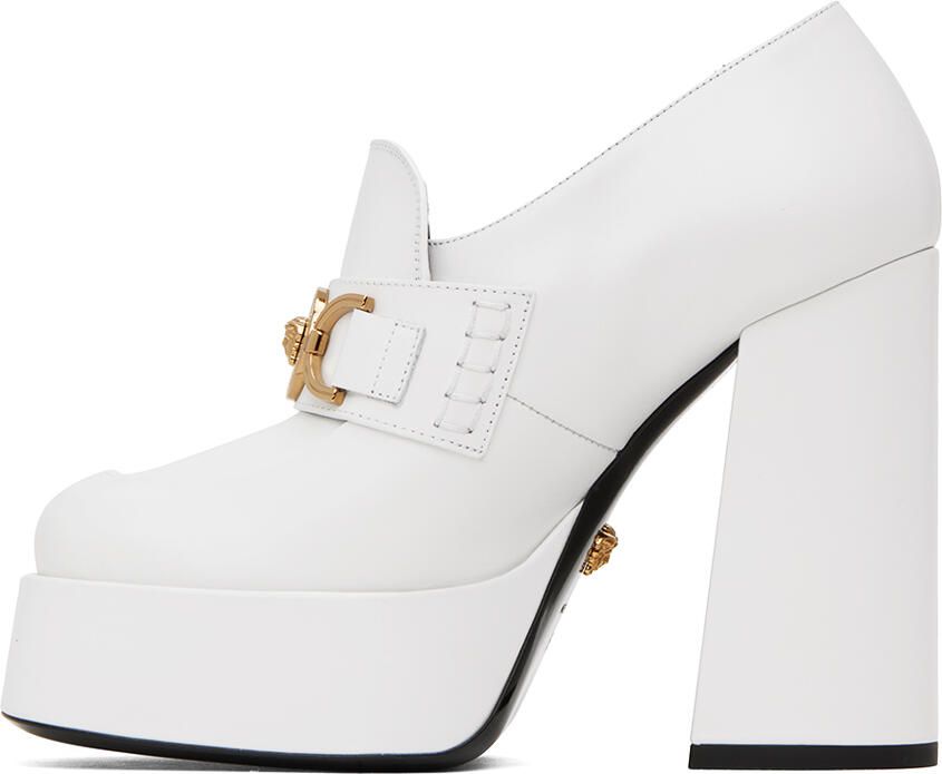 Versace White Medusa Platform Heels - Picture 3