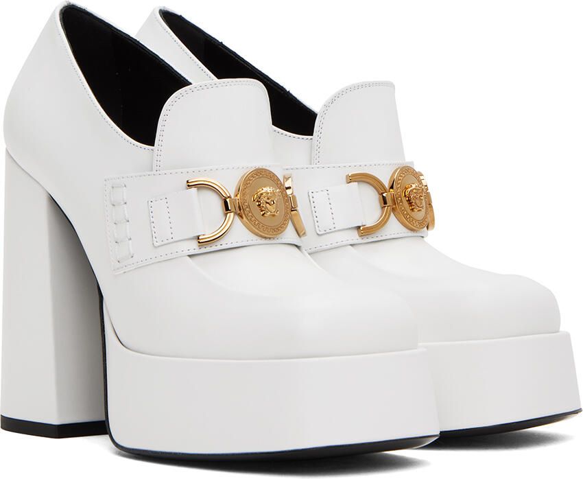 Versace White Medusa Platform Heels - Picture 2