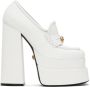 Versace White Aevitas Platform Loafers - Thumbnail 1