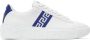 Versace White & Blue Greca Low-Top Sneakers - Thumbnail 1