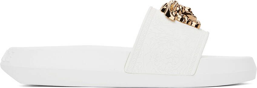 Versace White Palazzo Slides