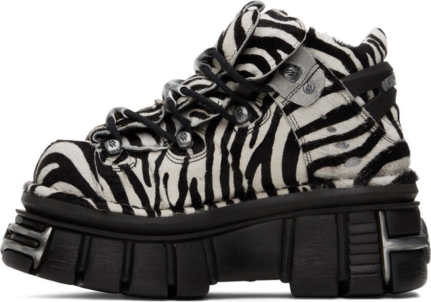 VETEMENTS Black & White Newrock Edition Platform Sneakers - Picture 3