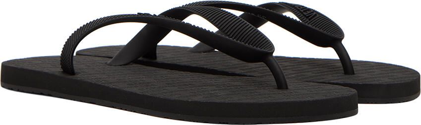 VETEMENTS Black Embossed Flip Flops - Picture 3