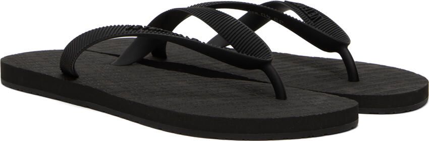 VETEMENTS Black Embossed Flip Flops - Picture 3