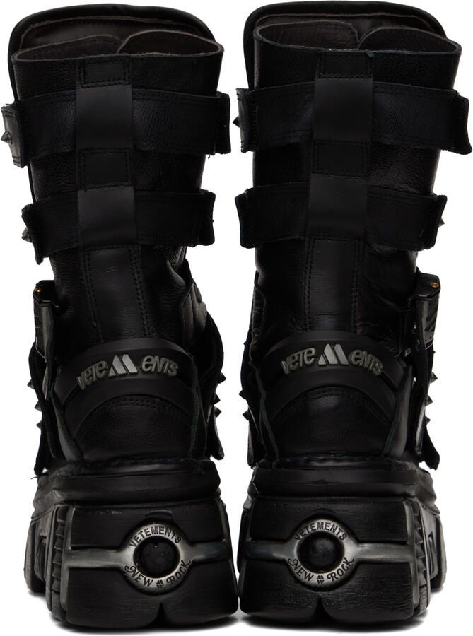VETEMENTS Black New Rock Edition Gamer Ankle Boots - Picture 5