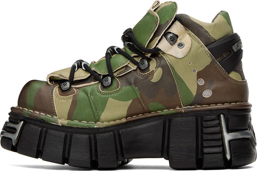 VETEMENTS Khaki New Rock Edition Platform Sneakers - Picture 3