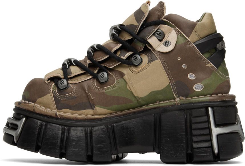 VETEMENTS Khaki New Rock Edition Platform Sneakers - Picture 3