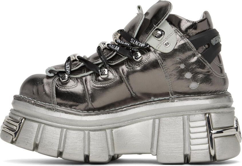 VETEMENTS Silver New Rock Edition Platform Sneakers - Picture 3