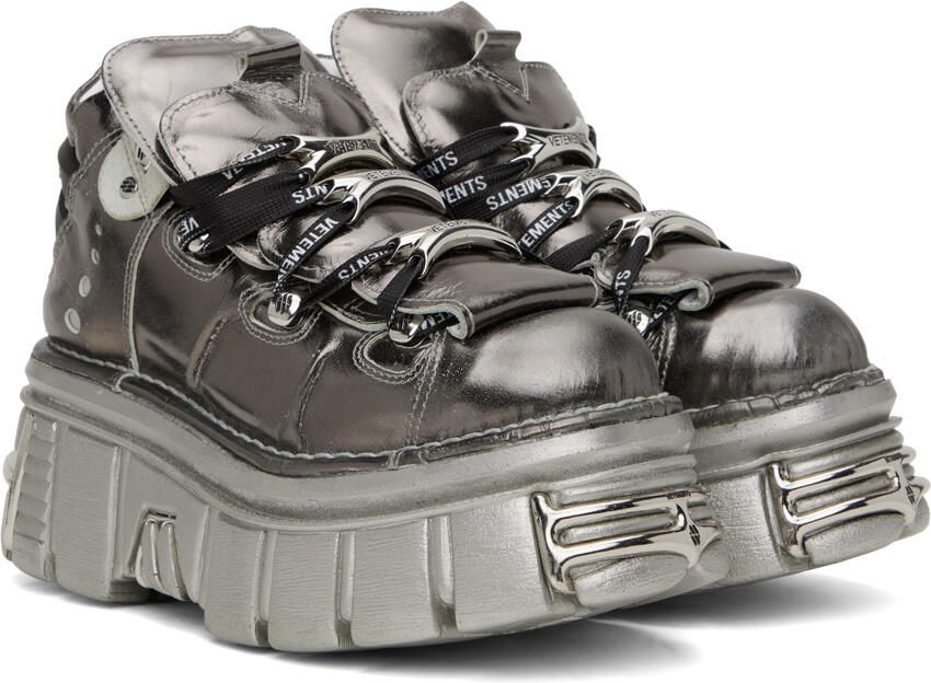 VETEMENTS Silver New Rock Edition Platform Sneakers - Picture 2