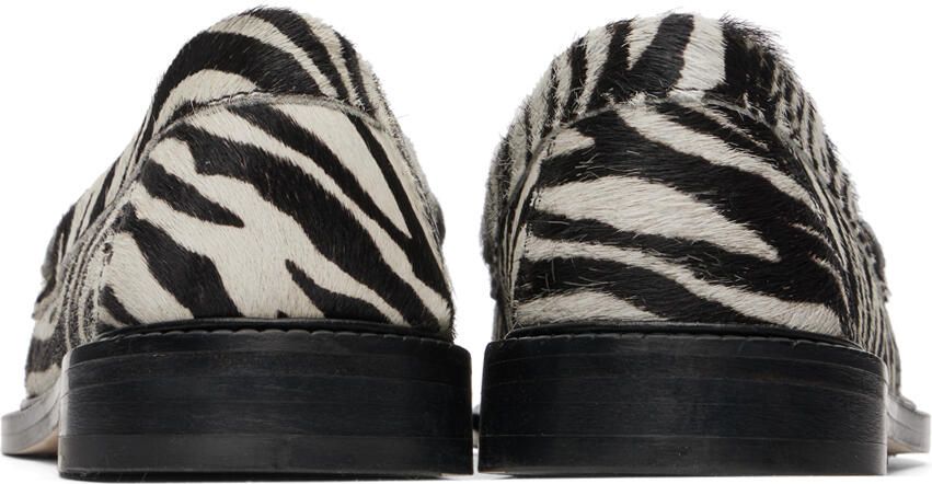 VINNY s Black & White Luxe Mocassin Snaffle Loafers