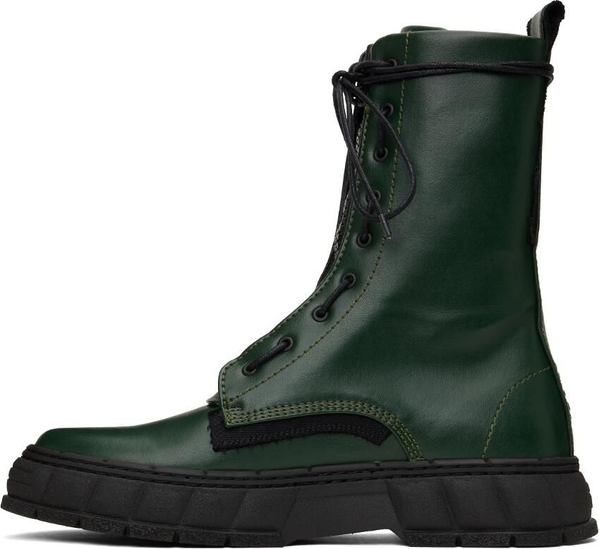 Virón SSENSE Exclusive Green Apple Leather 1992 Zip Boots - Picture 2