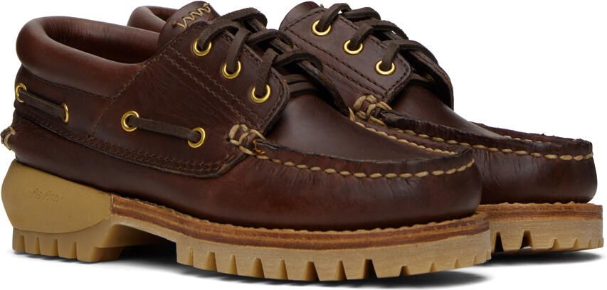 Visvim Brown Wallace Deck-Folk Loafers - Picture 2