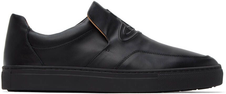 Vivienne Westwood Black Embossed Slip-On Sneakers