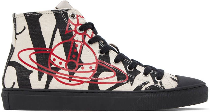 Vivienne Westwood Off-White & Black Plimsoll Sneakers