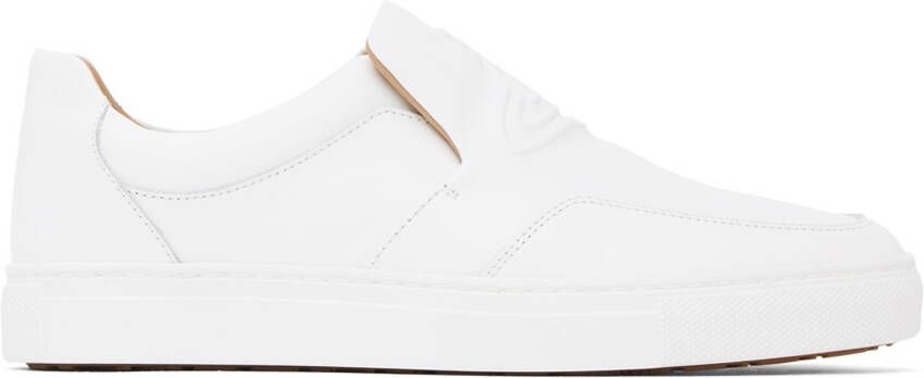 Vivienne Westwood White Embossed Slip-On Sneakers