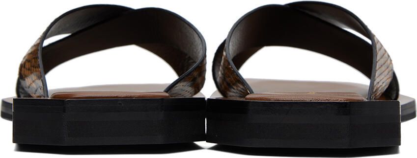 Wales Bonner Brown Snake-Embossed Sandals