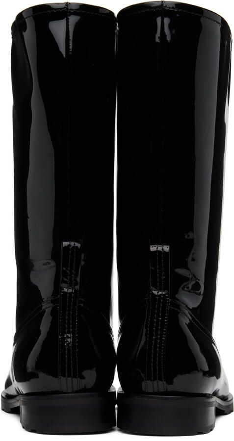 We11done Black Enamel Combat Boots - Picture 5