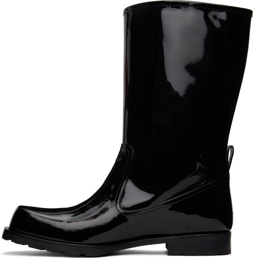 We11done Black Enamel Combat Boots - Picture 2