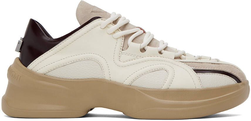 Wooyoungmi White & Brown Low Sneakers