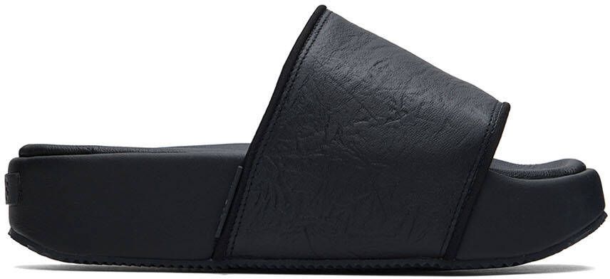 Y-3 Black Leather Slides