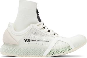 Y-3 White Mesh Runner 4D Low Sneakers