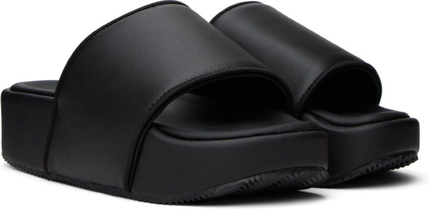 Y-3 Black Cushioned Platform Slides - Picture 2