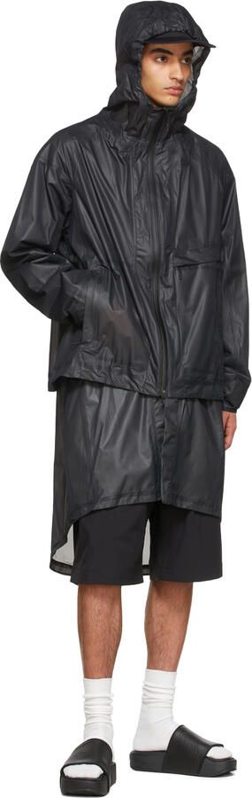 Y-3 Black Leather Slides - Picture 4