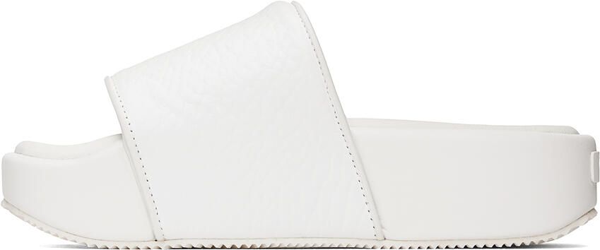 Y-3 White Leather Platform Slides - Picture 3