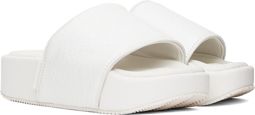 Y-3 White Leather Platform Slides - Picture 2