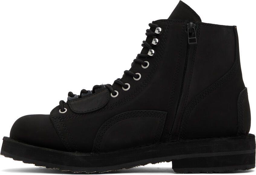 Yohji Yamamoto Black Fastener Biker Boots - Picture 3