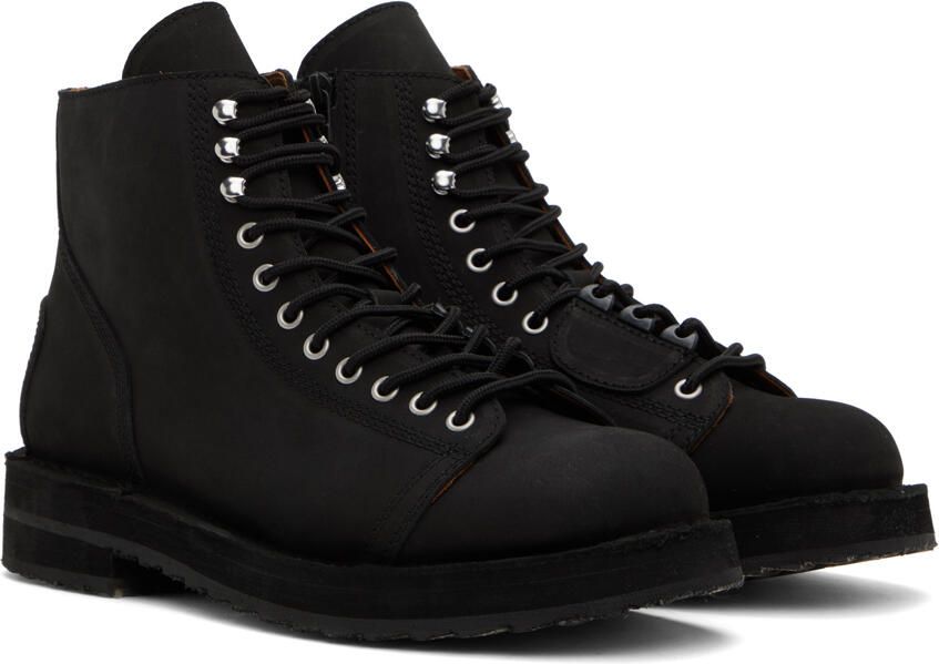 Yohji Yamamoto Black Fastener Biker Boots - Picture 2