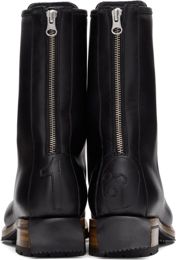 Youths in Balaclava Black Leather Lace-Up Boots - Picture 3