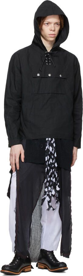 Youths in Balaclava Black Leather Lace-Up Boots - Picture 4