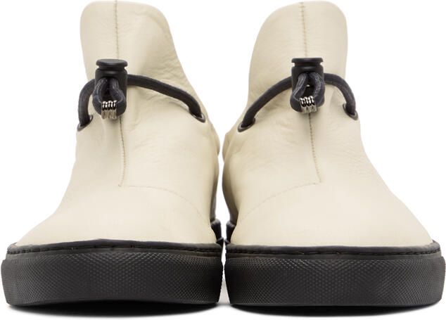 Y's Off-White Leather Slip-On Sneakers - Picture 3