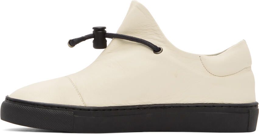 Y's Off-White Leather Slip-On Sneakers - Picture 2