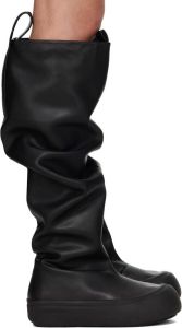 YUME Black Fisher Faux-Leather Boots