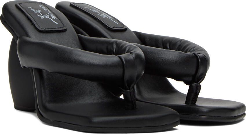 YUME Black Love Heeled Sandals - Picture 2