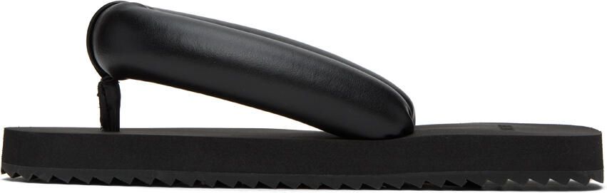 YUME Black Suki Flat Sandals - Picture 5