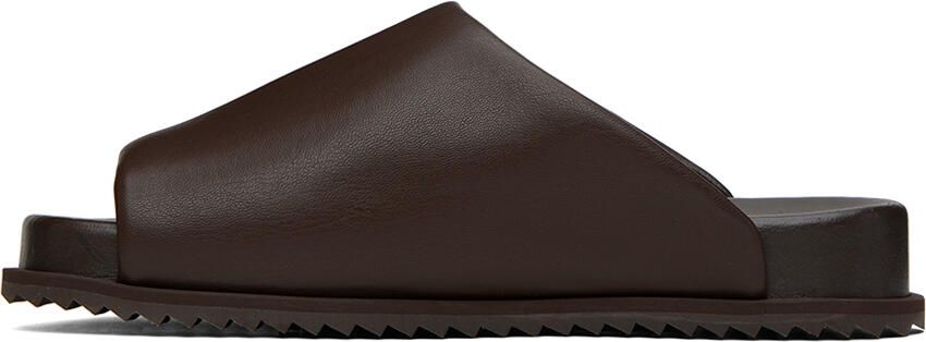 YUME Brown Finn Slides - Picture 8